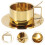 3Set Metallo Dorato Capienti Per Latte E 10