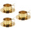 3Set Metallo Dorato Capienti Per Latte E 7