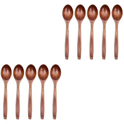 10Pz Cucchiai Legno Cucina Naturali Marrone Set Per 2