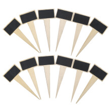 24Pcs Wooden Chalkboard Garden Labels Beige Mini Sign Stakes for Home