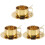 3Set Metallo Dorato Capienti Per Latte E 2