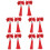 5Paia Clip Rosso Ornamento Cinese Anno 6
