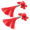 5Paia Clip Rosso Ornamento Cinese Anno 1