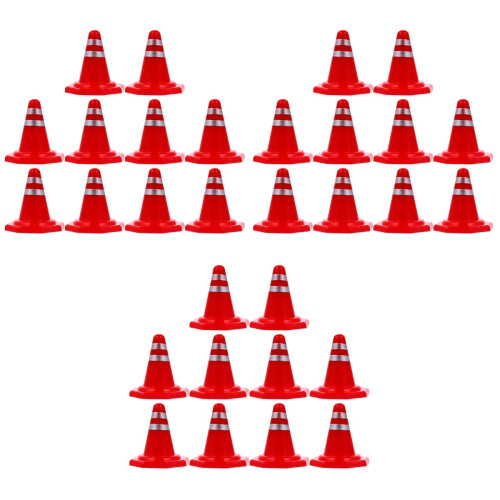 60Pièces Mini Cônes Plastique Rouge Pour De Routière 2