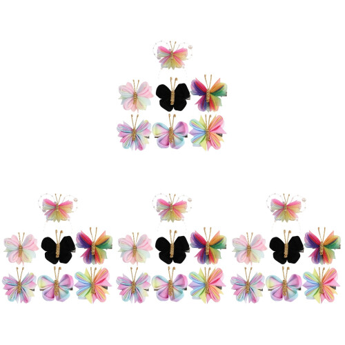 28Pz Fermagli Colorati Farfalla Clip Ragazza 1