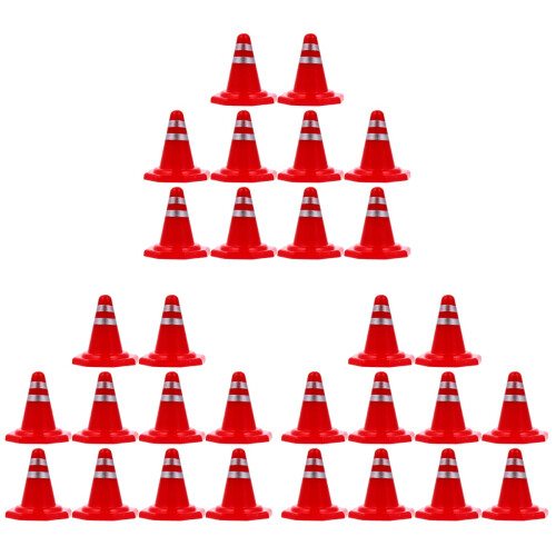 60Pièces Mini Cônes Plastique Rouge Pour De Routière 1