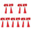 5Paia Clip Rosso Ornamento Cinese Anno 2