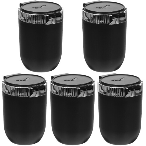 5Pz Portacenere Auto Piccolo in ABS E Acciaio, Coperchio, Argento 2