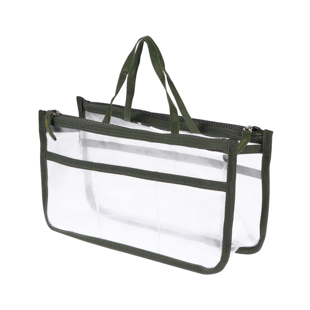 Artibetter Green 3Pcs Transparent Pvc Cosmetic Bag Makeup Case For Women's Travel
