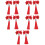 5Paia Clip Rosso Ornamento Cinese Anno 7
