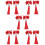 5Paia Clip Rosso Ornamento Cinese Anno 8