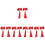5Paia Clip Rosso Ornamento Cinese Anno 5