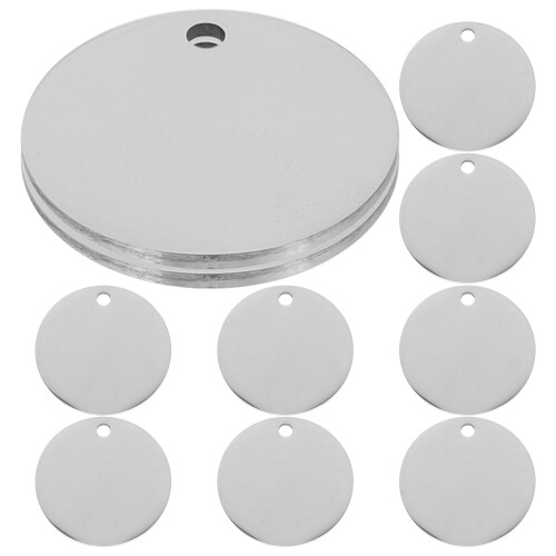 20Pz Placche Tonda Argento in Per Targhette DIY 1