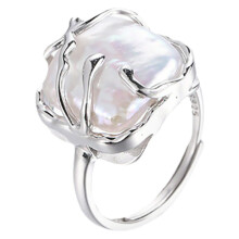 5Pcs Vintage Silver Adjustable Rings Pearl Finger Jewelry for Teens