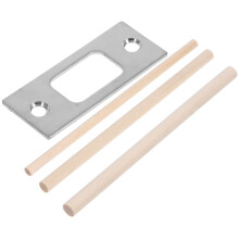 4Sets Metal Door Strike Plates with Wood for Secure Lock Replacement