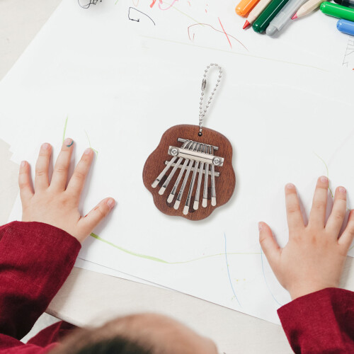 4Pz Pianoforte Da Dito 8 Note Kalimba Portatile Marrone Chiaro 2