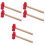 6Pz Giocattoli Martello Rosso Legno E PP Per Bambini E Laboratori 6