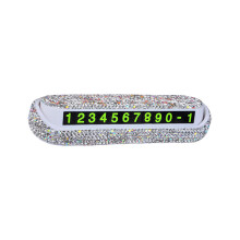 2Pcs Compact White Car Temporary Parking Number Card Luminous Plate