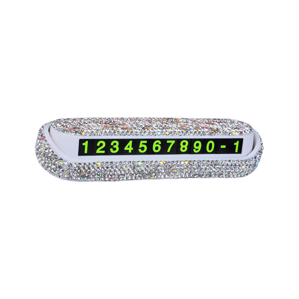 2Pcs Compact Car Temporary Parking Number Card Luminous Plate White 3601412219584