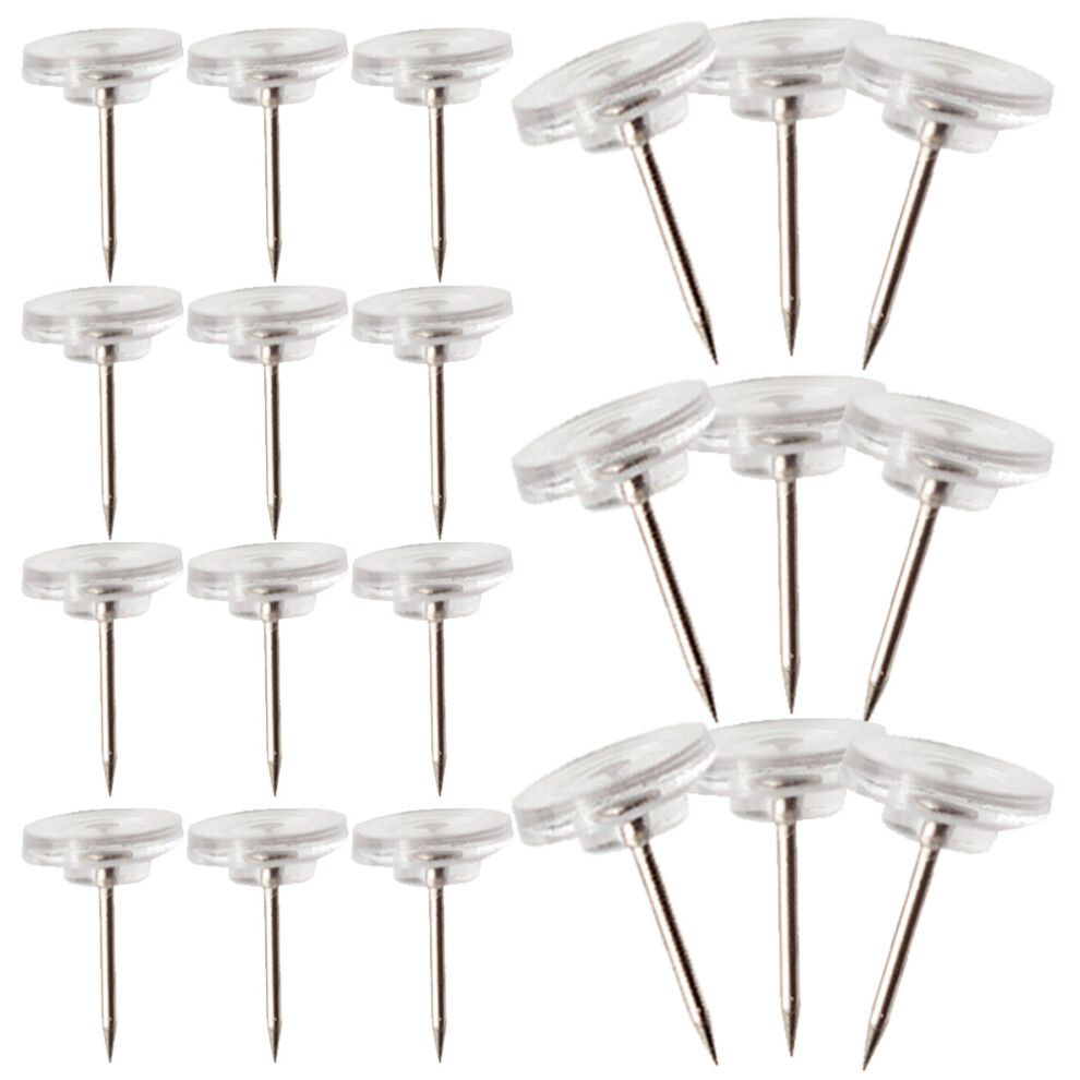 400Pcs Transparent Board Map Thumbtacks Plastic Iron Push Pins 3601565779119
