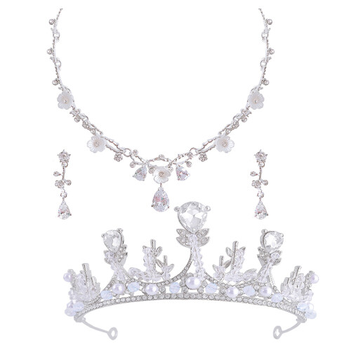 5Set Brillante Argento Con Clip E Collana Bambina 2