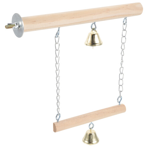 4Pz Giochi Per Pappagalli in Legno Beige Con Campanella Per 2