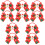 10Pz Natale Tessuto Rosso Elastici E Alla Moda 5