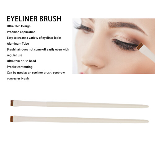 Fine Slanted Eyeliner & Concealer Brushes 2pcs for Precise Makeup Application 2