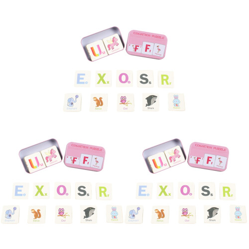 3Set Puzzle Animale Educativo Rosa Gioco Sicuro Per Bambini 1