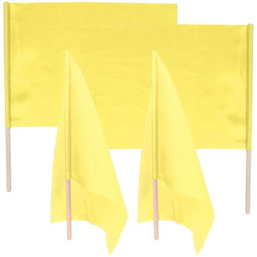 20Pcs High Visibility Yellow Match Referee Flags for Outdoor Training