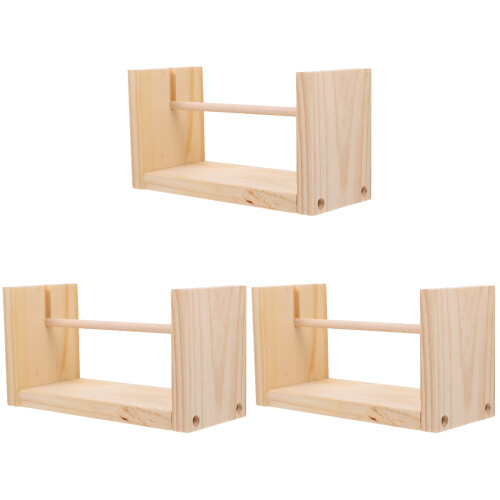 3Sets Durable Wooden Thread Spools Crochet Rotatable Wool Holder 1