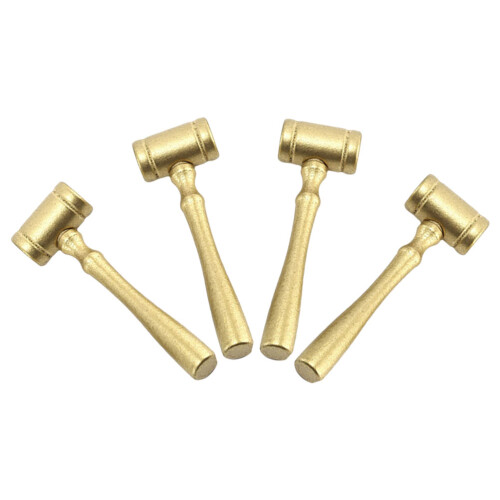 16Pz Martello Giudice in Legno Dorato Set Mini Gioco Per Bambini 2