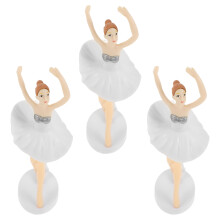6Szt Białe Figurki Baletnicy Z PVC Dekoracje Tortów I Domu Eleganckie