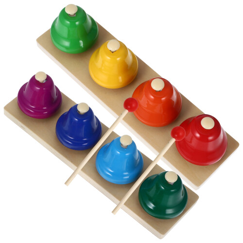 4Set Strumenti A Percussione Multicolor in Legno E Rame Per Bambini 1
