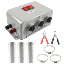 Kit Riscaldatore Elettrico Universale per Auto da 600 W, 3 Fori, 12 V CC, Ventola Riscaldante, Sbrinatore, Sbrinatore per Vetri, Demister