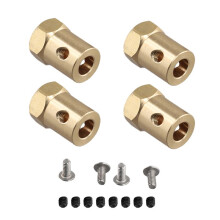4PCS 5mm to 12mm Brass Combiner Wheel Hub Hex Adapter for WPL B14 B16 C14 C24 MN D90 D91 MN99S RC Car Upgrade Parts