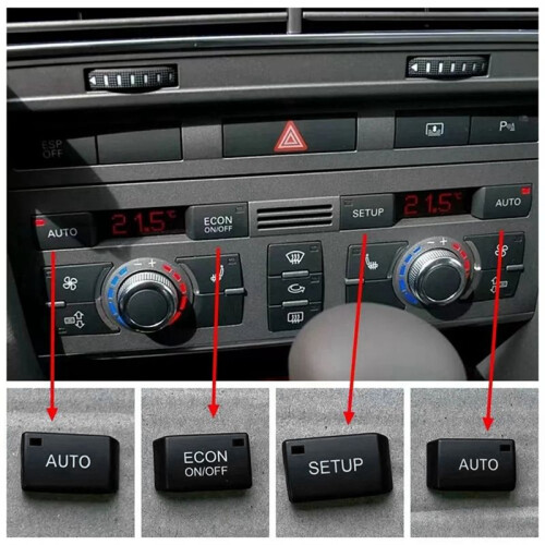 4Pcs/Set Car Air Conditioning Control Computer Panel Button  Cover for  A6 C6 S6 Avant 2005-2011 4F1820043 1