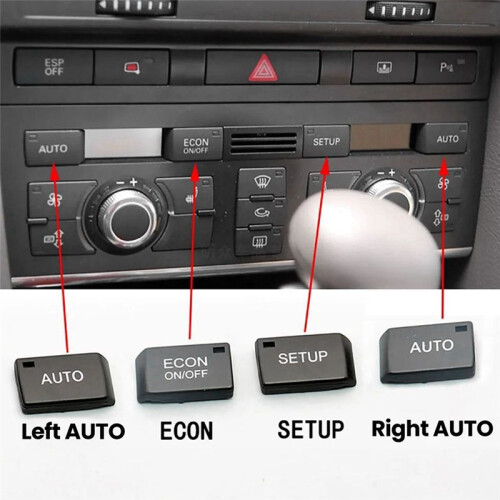4Pcs/Set Car Air Conditioning Control Computer Panel Button  Cover for  A6 C6 S6 Avant 2005-2011 4F1820043 2