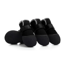 4pcs Nonslip Dog Boot Reflective Puppies Shoes Soft-Black XL