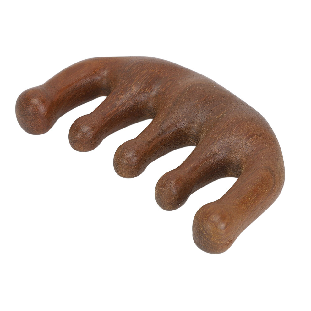 Gold Wire Sandalwood Meridian Scalp Comb With 5 Massage Balls