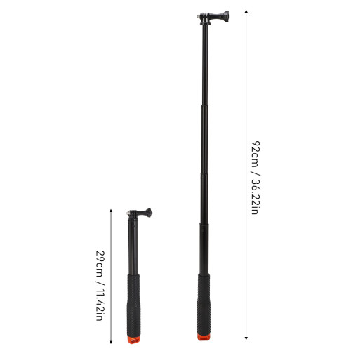Perche-bras extensible en aluminium pour caméra d’action, Selfie Stick, orange 1