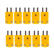 10Pcs RTD Circuits K Type Temperature Sensor Thermocouple Plugs Yellow