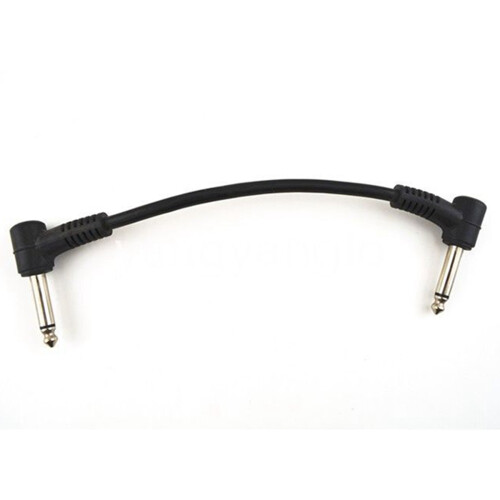30 x Electric Guitar Cables 6 Inch 1/4 Right Angle Effect Pedal Patch Cord Black 1