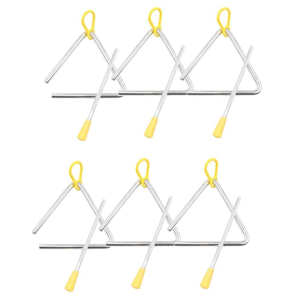 Hand Percussion Triple-Cornered Children Musical Instrument With Striker 6 Pack Triple-Cornered 4 Inch 4711380585693