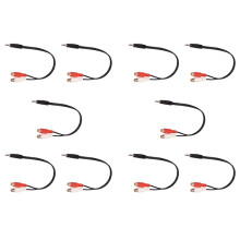 10X 3.5mm Stereo Adapter Headphone Jack to 2 RCA Jack Adapter Audio Cable, 3.5mm Male to 2X RCA Female