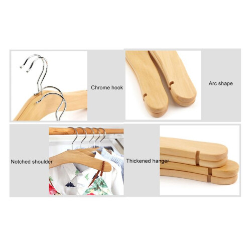 Träbabyhängare,Barnhängare,Hackad Axeldesign för Barnkläder,Dekorationshängare,20-Pack, Medium 2
