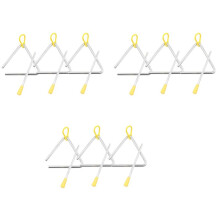 Music Triangle Instrument Set, Hand Percussion Triangle Children Musical Instrument with Striker 9 Pack Triangle 4 Inch