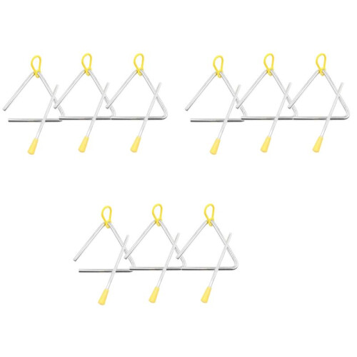 Conjunto de Instrumentos Musicais Triângulo, Instrumento Musical Infantil Triângulo de PercussãO Manual com Batedor 9 Pacote Triângulo 4 Polegadas