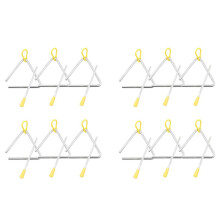 Music Triangle Instrument Set, Hand Percussion Triangle Children Musical Instrument with Striker 12 Pack Triangle 4 Inch
