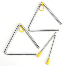 Music Triangle Instrument Set, Hand Percussion Triangle Children Musical Instrument with Striker 12 Pack Triangle 4 Inch